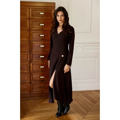 Robe midi col V manches longues, ROSALOU LA PETITE ETOILE