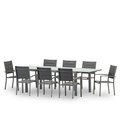 Salon de jardin, 8 chaises, TOKYO DEFORA HOME