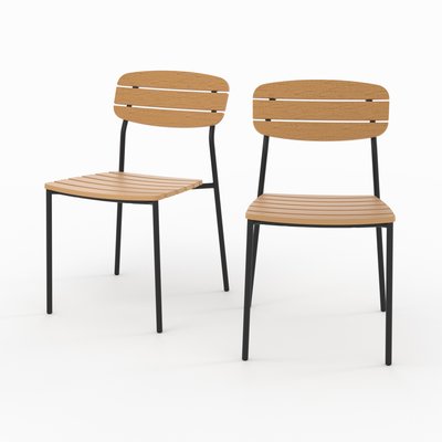 Lot de 2 chaises de jardin en résine synthétique - TAYA RENDEZ-VOUS DÉCO