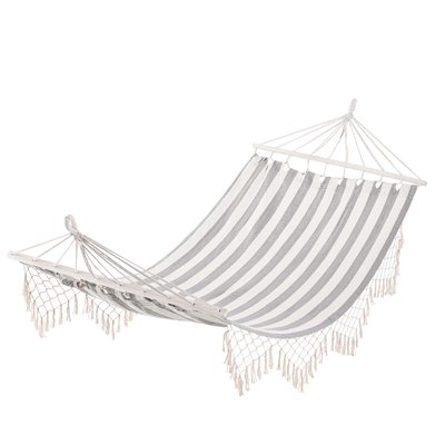 Hamac de voyage portable style hippie chic coton polyester rayé OUTSUNNY