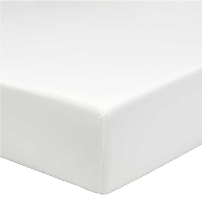 Drap housse uni en percale de coton, Made in France, MONT-BLANC A DEMAIN