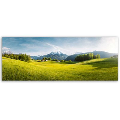 Tableau panoramique vallée verte maisons de campagne HEXOA