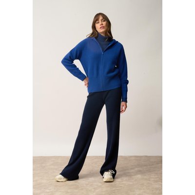 Gilet Zippé Capuche Outremer Helga JUST CASHMERE