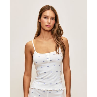 Top en coton pointelle avec imprimé nœuds STRIPPIBRODIZ UNDIZ