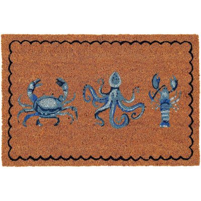 Paillasson en fibre de coco Vie marine 60 x 40 cm JARDINDECO