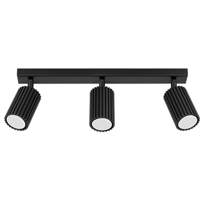 Plafonnier Aluminium Noir GU10 3 Karbon Line EDEN