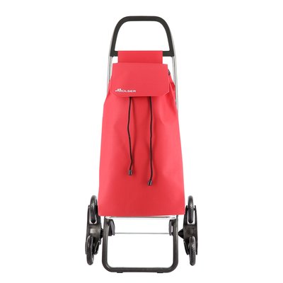 SAQUET LN - Chariot de course - 6 roues - Rouge - Rouge vif et fonctionnel, châssis renforcé pour une stabilité optimale, sac imperméable grande ROLSER