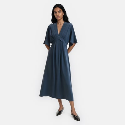 Full Maxi Dress with V-Neck and Elbow-Length Sleeves LA REDOUTE COLLECTIONS