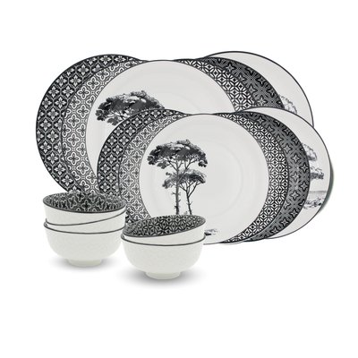 Service d'assiettes et bols 18 pièces, VILLA LES PINS ARTIME