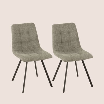 Chaises en tissu et en métal noir (lot de 2) - OLIVIA HELLIN, DEPUIS 1862