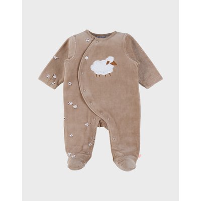 Pyjama bébé en velours avec broderie mouton NOUKIE'S