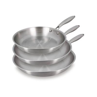 Set de 3 poêles en acier inoxydable, TRINOX MENASTYL