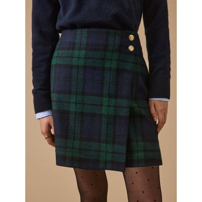 Jupe courte tartan  en laine CYRILLUS