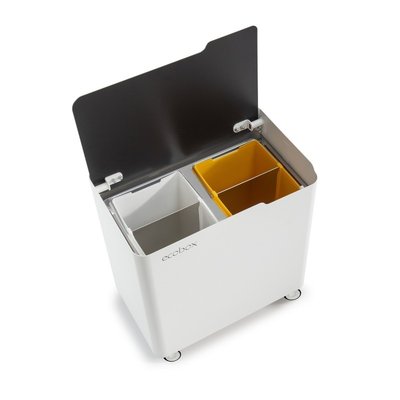 Poubelle pour tri sélectif modulable, fermeture douce, 40 litres, ECOBOX-TOP DON HIERRO
