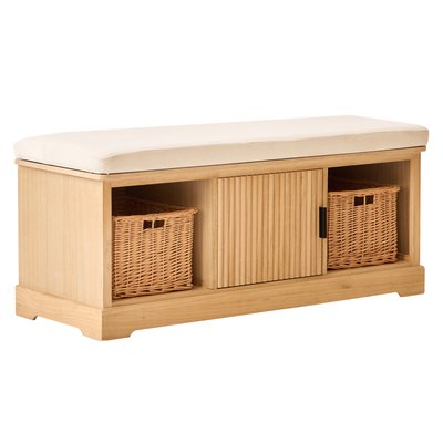 Banc en bois et velours, CHIBA NORDLYS
