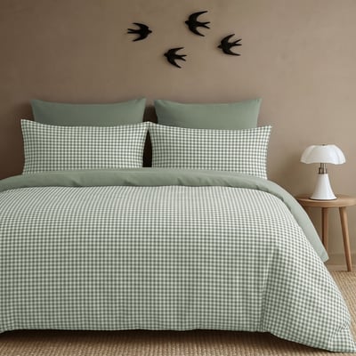 Parure + taies 65x65 coton lavé LUNAS FEBRONIE