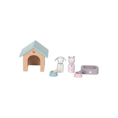 Maison de poupée en bois - série de jeux Animaux domestiques – 8 pcs. LITTLE DUTCH
