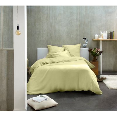 Parure housse de couette lin lave unie BATON ROUGE