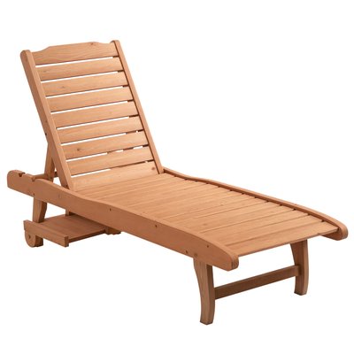 Chaise longue Bois de sapin OUTSUNNY