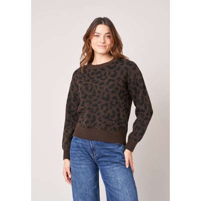 Pull femme en maille jacquard léopard NAWA DEELUXE