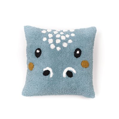 Coussin déhoussable tufté imprimé animalier coton FUNNY TODAY