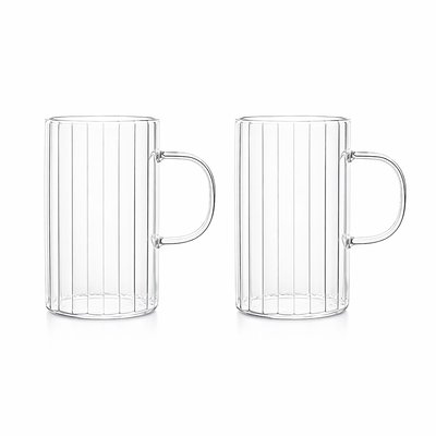 Lot de 2 tasses 35cl en verre borosilicate avec anse, LEIA OGO LIVING