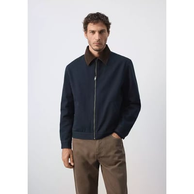 Veste en jean col velours côtelé MANGO MAN