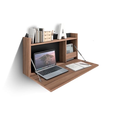 Bureau mural porte rabattable en placard, TURIN HERDASA