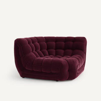 Angle modulable capitonné, en velours, JUD AM.PM
