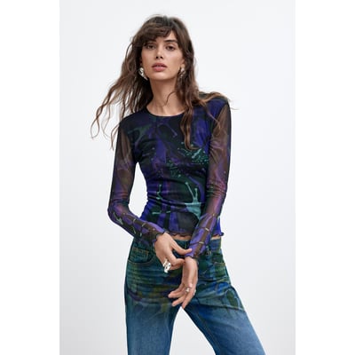 T-shirt en tulle imprimé M. C. Lacroix DESIGUAL