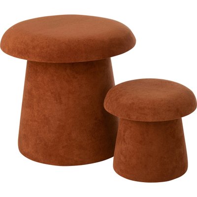 Tabouret champignon terracotta en bois  design chaleureux RECOLLECTION