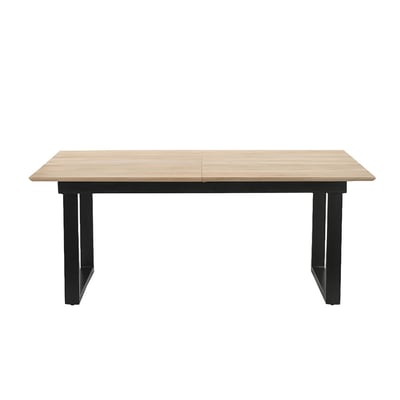 Table à manger extensible en bois clair manguier massif et métal noir L180-220 cm BRAVA MILIBOO
