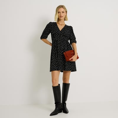 Robe col V à pois GRAIN DE MALICE