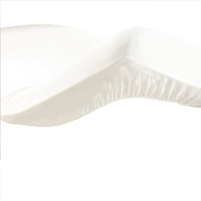 Drap housse coton 57 fils blanc 140 x 190 cm EDEN