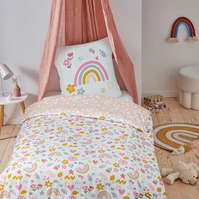 Parure de lit enfant arc-en-ciel réversible TYSSIA FUTURE HOME