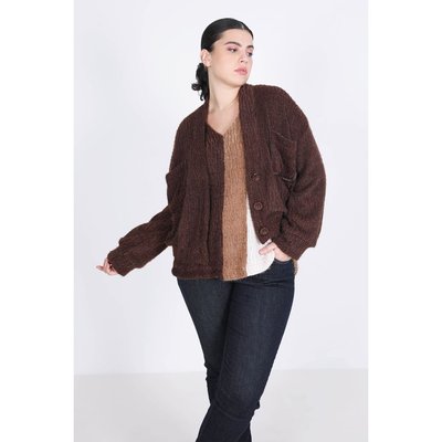 Gilet court marron femme clearance