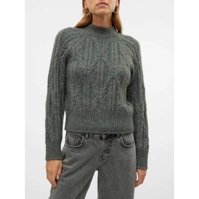 Trui met opstaande kraag, tricot met kabelmotief VERO MODA