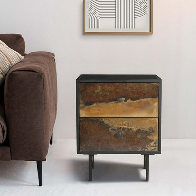 Astra Ombre Metallic 2 Drawer Side Table ÉDITÉ