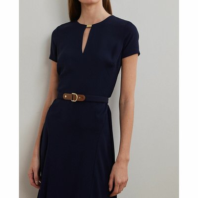 Midi-jurk met riem en korte mouwen, BRYGITKA LAUREN RALPH LAUREN