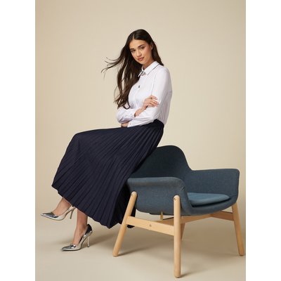 Jupe longue plissée en denim OLTRE