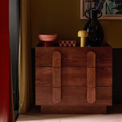 Rolo Mango Wood 3 Drawer Chest Of Drawers SWOON