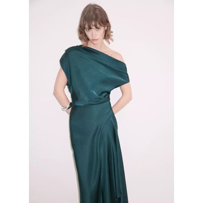 Robe satinée asymétrique MANGO