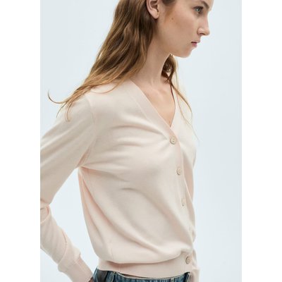 Cardigan côtelé en mélange de soie de mûrier MANGO