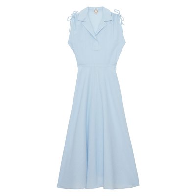 Robe cintrée Violine en coton bleu clair INES DE LA FRESSANGE PARIS