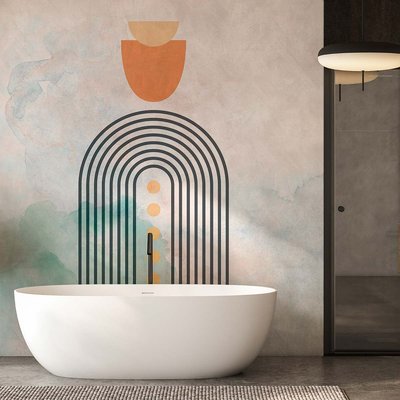 Papier peint arc en ciel aquarelle HEXOA