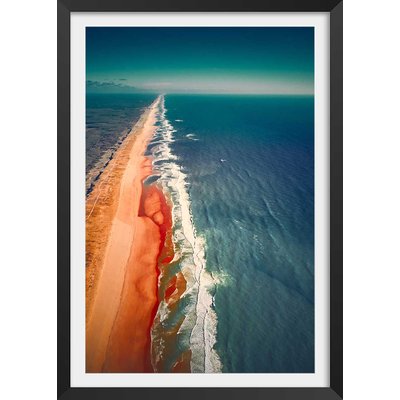 Affiche sentier de plage et banc de sable HEXOA