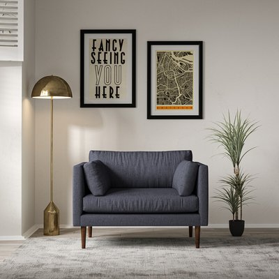 Gabriela Modern Soft Brushed Snuggle Chair with Dark Wood Legs & Feather Fillings SO'HOME