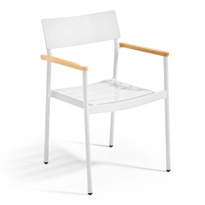 Fauteuil de jardin aluminium et bois, LEEDS OVIALA
