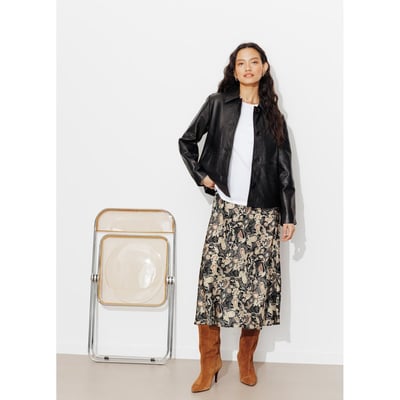 Jupe Midi Noire Promod En Viscose - Taille S - Neuve Sans étiquette