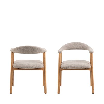 Lot de 2 fauteuils de table en tissu et bois - Anabate DRAWER